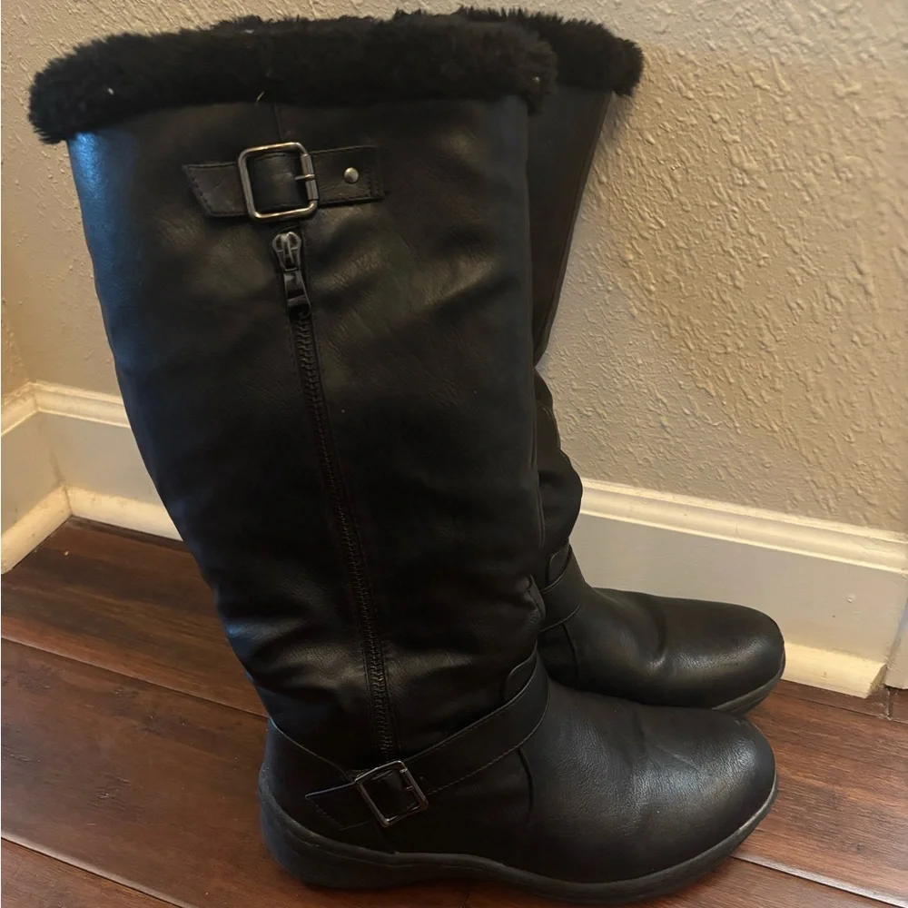 Dreampairs Women's Black Knee-High Boots size 8.5